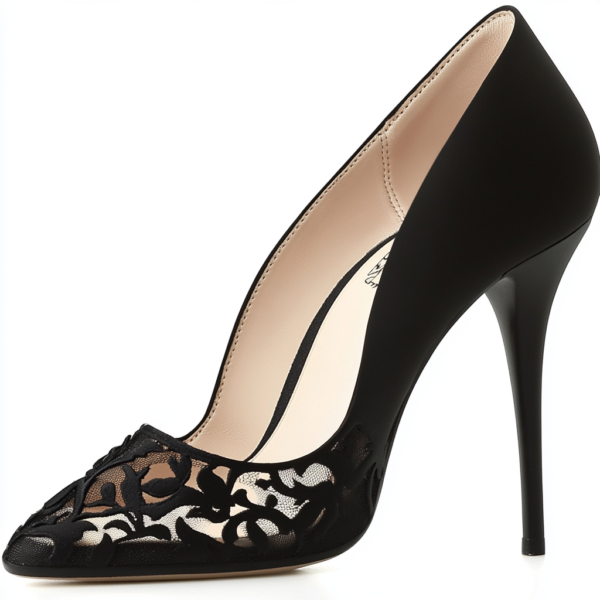 Black heels with lace